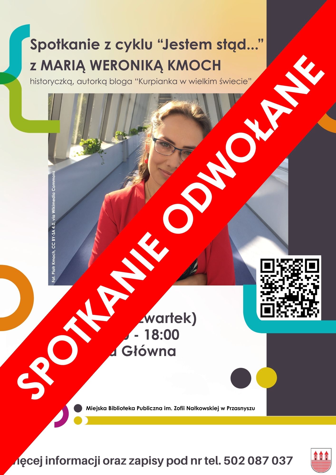 "Jestem stąd..." spotkanie z Marią Weroniką Kmoch - SPOTKANIE ODWOŁANE